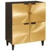 vidaXL Bijzetkast Zwart en Goud 60 x 33,5 x 75 cm Massief Mango Hout
