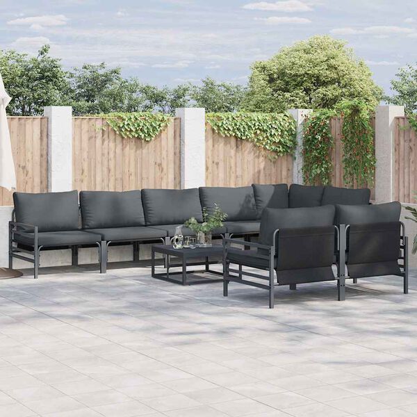 vidaXL Tuin Sofa Set Antraciet Staal
