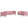 vidaXL 3-delige Loungeset Chesterfield met bolsters fluweel roze