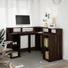vidaXL Bureau met LED-verlichting 130x130x91 cm hout bruin eikenkleur