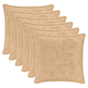 vidaXL Kussensloop 6 st HOUTEN Cr&egrave;mekleurig 30 x 30 cm