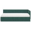 vidaXL Hoekbedframe met Matras met hoofdeinde 2 pcs Groen Fluweel