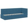 vidaXL Hoekbedframe met Matras met hoofdeinde 2 pcs Blauw Fluweel