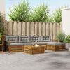 vidaXL Buiten bankenset met kussen 6 pcs Natuurlijk en Lichtgrijs