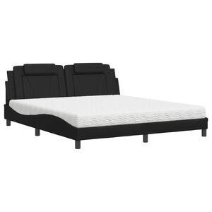 vidaXL Bed "Viana" met matras kunstleer zwart 180x200 cm