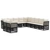 vidaXL Tuinbankenset 11 st Zwart poly rattan