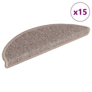 vidaXL Trapmatten 15 st 56x17x3 cm Donkerbeige Halfrond