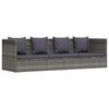 vidaXL Tuinbed 200x60 cm poly rattan grijs