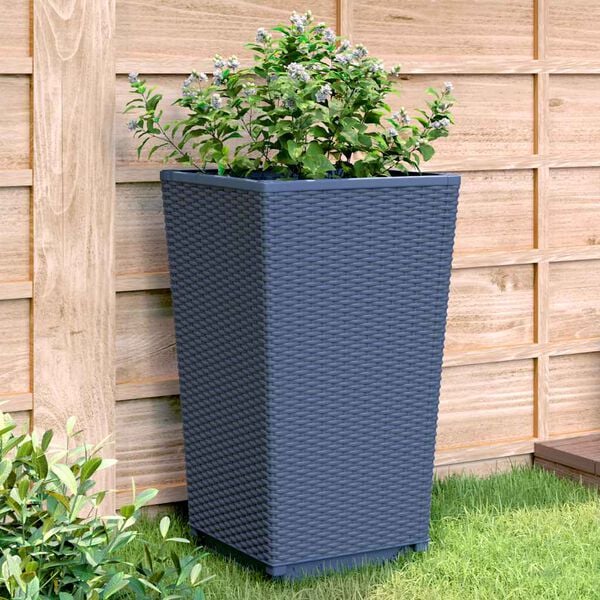 vidaXL Plantenbakken 4 st 32,5x32,5x57 cm polypropeen blauwgrijs