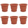 vidaXL Plantenpotten 6 pcs Baksteenrood &Oslash; 34 x 28 cm Kunststof