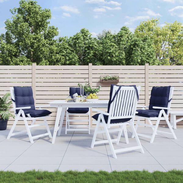 vidaXL Stoelkussens 4 st lage rug oxford stof marineblauw