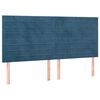 vidaXL Boxspring met matras fluweel donkerblauw 160x200 cm