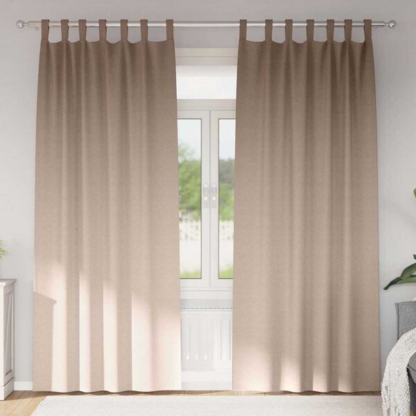 vidaXL Zwart-out Gordijnen met Ringen 2 pcs Taupe 225 x 140 cm