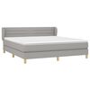 vidaXL Boxspring met matras stof lichtgrijs 180x200 cm
