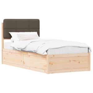 vidaXL Bedframe met Gevoerd Hoofdgedeelte Taupe 80 x 200 cm