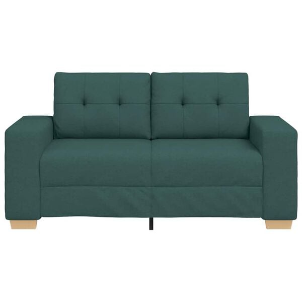 vidaXL Loveseat Sofa Donkergroen 160x77x82 cm Stof