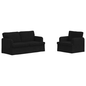 vidaXL Bankstel 2 st Zwart Stof