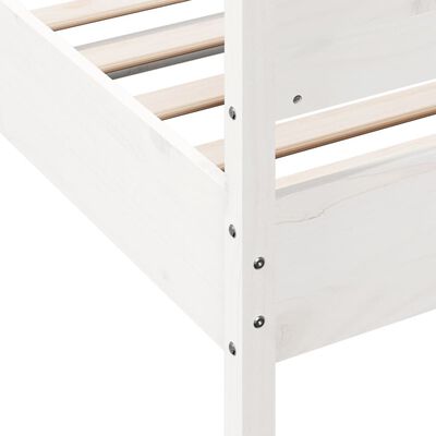 vidaXL Bedframe met hoofdbord massief grenenhout wit 90x190 cm