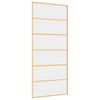 vidaXL Schuifdeur 90x205 cm helder ESG-glas en aluminium goudkleurig