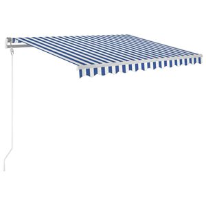 vidaXL Luifel automatisch uittrekbaar 300x250 cm blauw en wit
