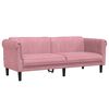vidaXL 3-delige Loungeset fluweel roze