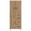 vidaXL Hoge kast met lade 2 pcs Artisan Eiken Ge&euml;ngineerd hout en glas