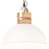 vidaXL Hanglamp industrieel rond E27 32 cm massief mangohout wit