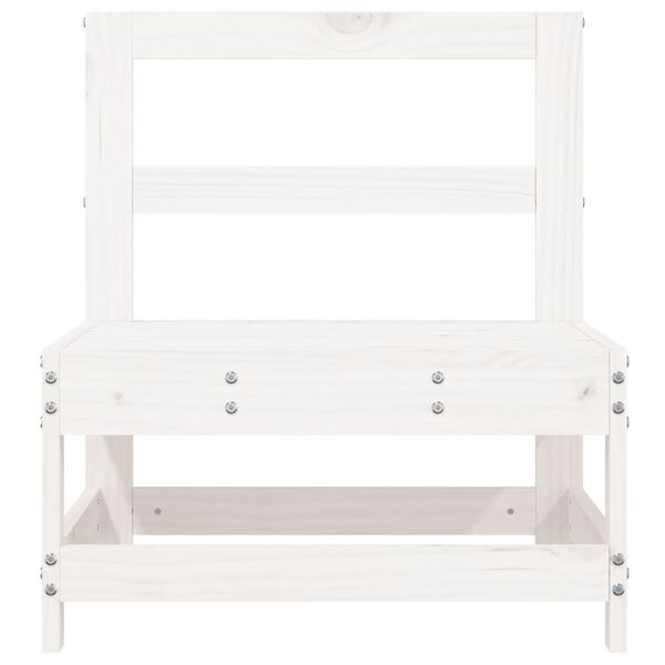 vidaXL Tuinmiddenbank massief grenenhout wit