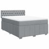 vidaXL Boxspring met matras stof lichtgrijs 160x200 cm