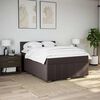 vidaXL Boxspring met matras stof donkerbruin 140x190 cm