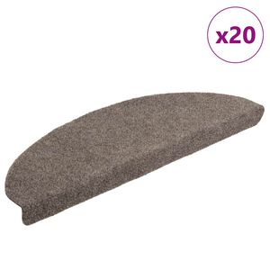 vidaXL Trapmatten Zelfklevend 20 stuks 65x21x4 cm Beige Halfrond Groot