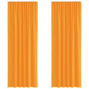 vidaXL Gordijnen voile met roedezakken 2 st oranje