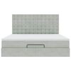 vidaXL Ottoman bed met matrassen en LED's 160x200cm fluweel lichtgrijs