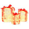 vidaXL Decoratie voor Geschenkdoos 3 st Warmwit 20 x 20 x 21 cm Acryl