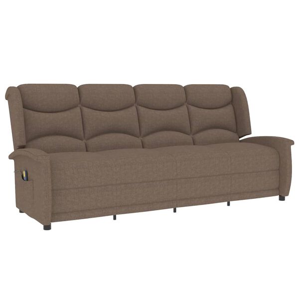 vidaXL Massagestoel 4-zits verstelbaar stof taupe