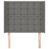 vidaXL Hoofdbord met randen 83x16x118/128 cm stof donkergrijs