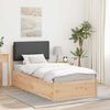vidaXL Bedframe met Gevoerd Hoofdgedeelte Donkergrijs 90 x 190 cm