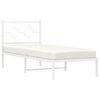 vidaXL Bedframe met hoofdbord metaal wit 80x200 cm