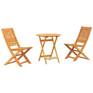 vidaXL Vouw Bistro Set 3 pcs Bruin Massief acaciahout
