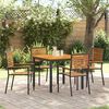 vidaXL Tuin Eetset 5 pcs Zwart 90 x 90 x 75 cm poly rattan