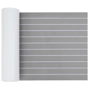 vidaXL Bootmat Gestreept Lichtgrijs en wit. 240 x 60 cm EVA
