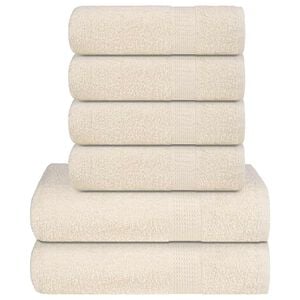 vidaXL 6-delige Handdoekenset FROGN 360 g/m&sup2; cr&egrave;me