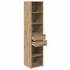 vidaXL Highboard Artisan Eiken 40 x 42,5 x 185 cm Bewerkt hout