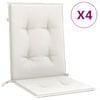 vidaXL Stoelkussens 4 st lage rug 100x50x4 cm stof gem&ecirc;leerd cr&egrave;me