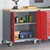 vidaXL Werkbank Rood en Grijs 75 x 45 x 85 cm Engineered hout en staal