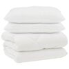 vidaXL Dekbed met Kussens 3 st Wit Microfiber en Dons Feather