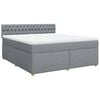 vidaXL Boxspring met matras stof lichtgrijs 180x200 cm