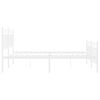 vidaXL Bedframe met hoofd- en voeteneinde metaal wit 135x190 cm