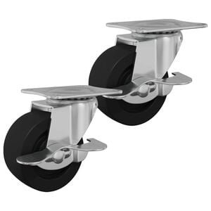 vidaXL Caster 2 st Zwart en zilver 50,7 x 50,7 x 24,4 mm IJs en nylon