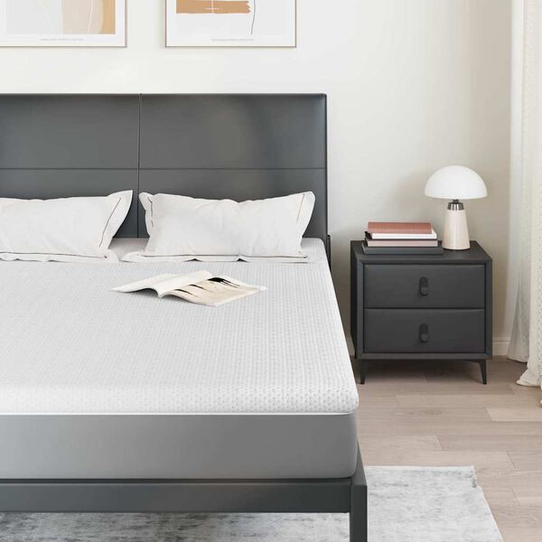 vidaXL matrastopper Wit 140 x 190 cm Jacquard Stof